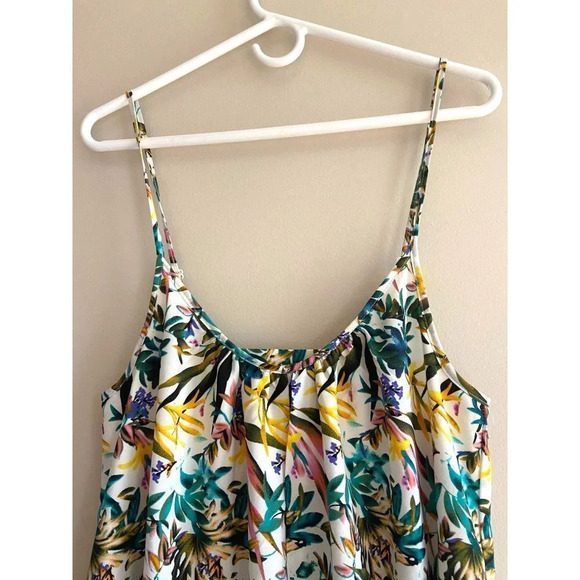 Bishop & Young Small Tropical Leaves Floral Maxi Dress Resortwear Hi-Lo Anthro - Picture 5 of 13